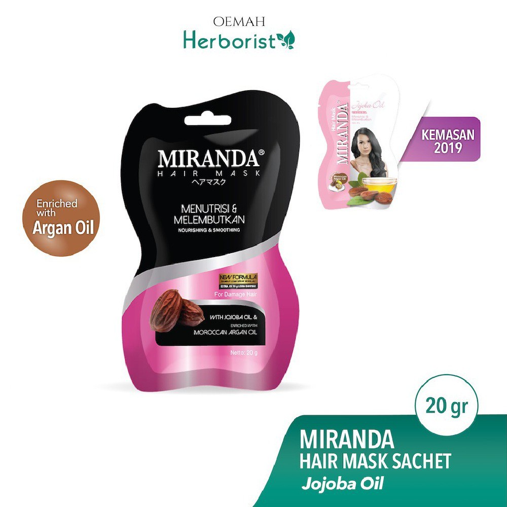 MIRANDA HAIR MASK WITH JOJOBA OIL &amp; MOROCCAN ARGAN OIL SACHET 30G