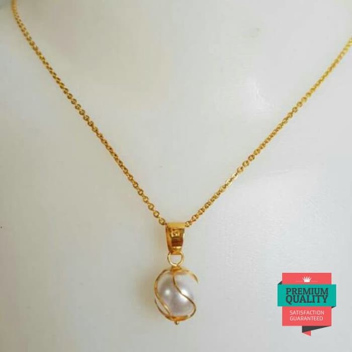 Terlaris Paket kalung mutiara emas asli Keren - kalung 1 gram