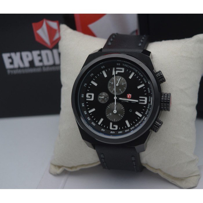 Expedition E 6356 Full Black, Jam Tangan Pria, Original