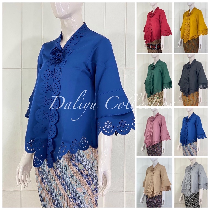 LK02 - Daliyu KEBAYA KARTINI MODERN LASER LENGAN 3/4 FREE BROS BUNGA / Size M L XL