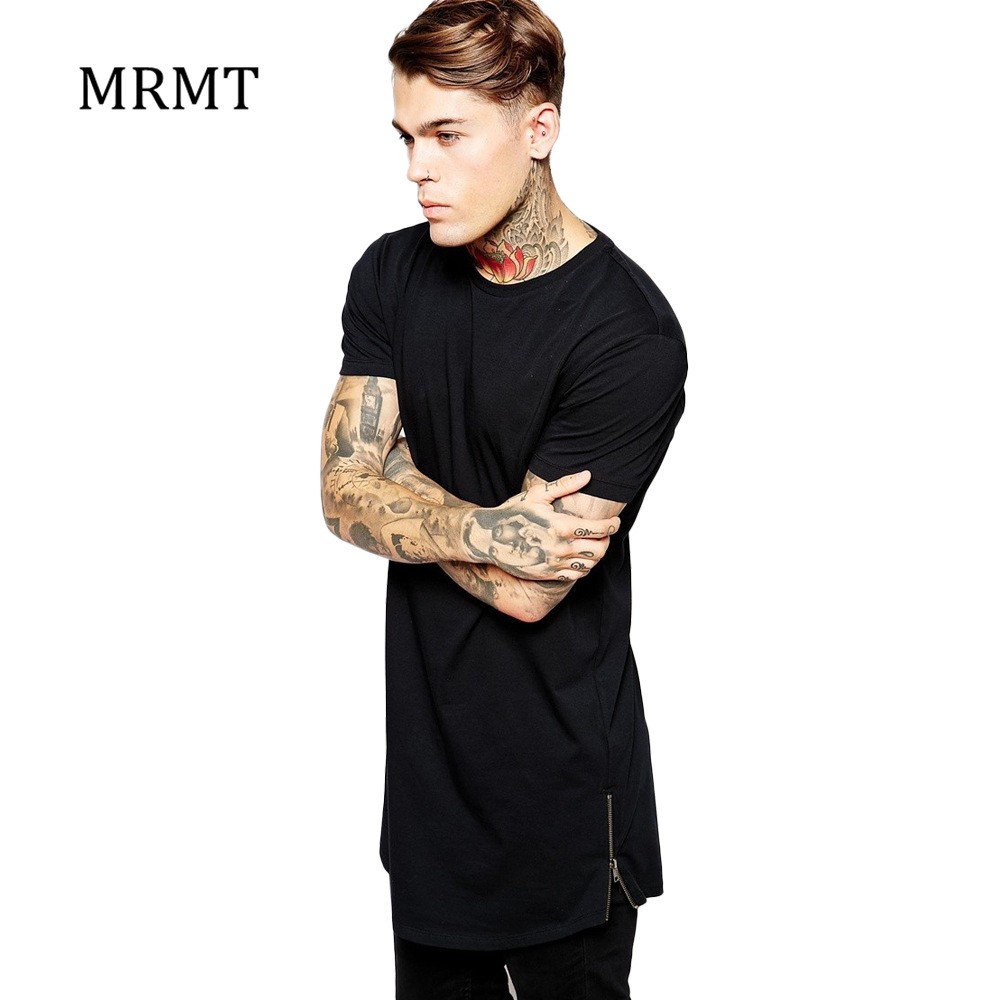 Terlaris Mrmt Panjang T Shirt Streetwear Hip Hop Hitam T-shirt 2018 Longline Ekstra Panjang Tee