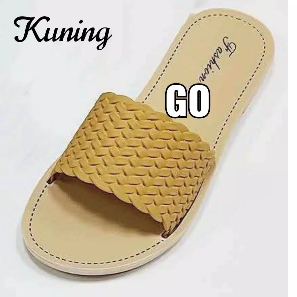 sogo Import TIKAR RAJUT Sandal Wanita Murah Slip Casual Teplek Sandal Cewek Flat