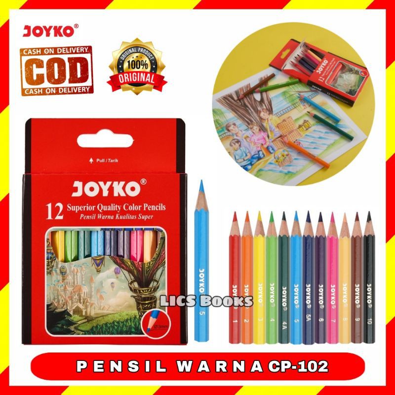 

Pensil Warna Joyko Color Pencils CP-102 12 Warna