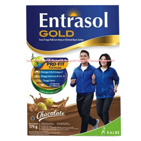 Entrasol Gold Pro-fit  175gr Rasa Vanilla Chocolate Susu Kalsium Untuk Orang Tua Lansia Rasa Vanila Coklat Entrasoll Golden Cokelat