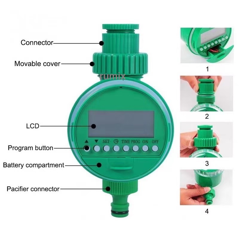 Digital Automatic Irigasi Timer Air Taman Otomatis Garden Water Alat Penyiram Tanaman Aqualin Kran