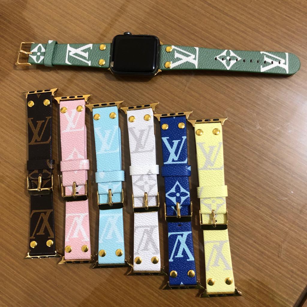 Strap Apple Watch Genuine Leather LV Strap Band iWatch Series 1 2 3 4 5 SE s6 s7 s8 ultra