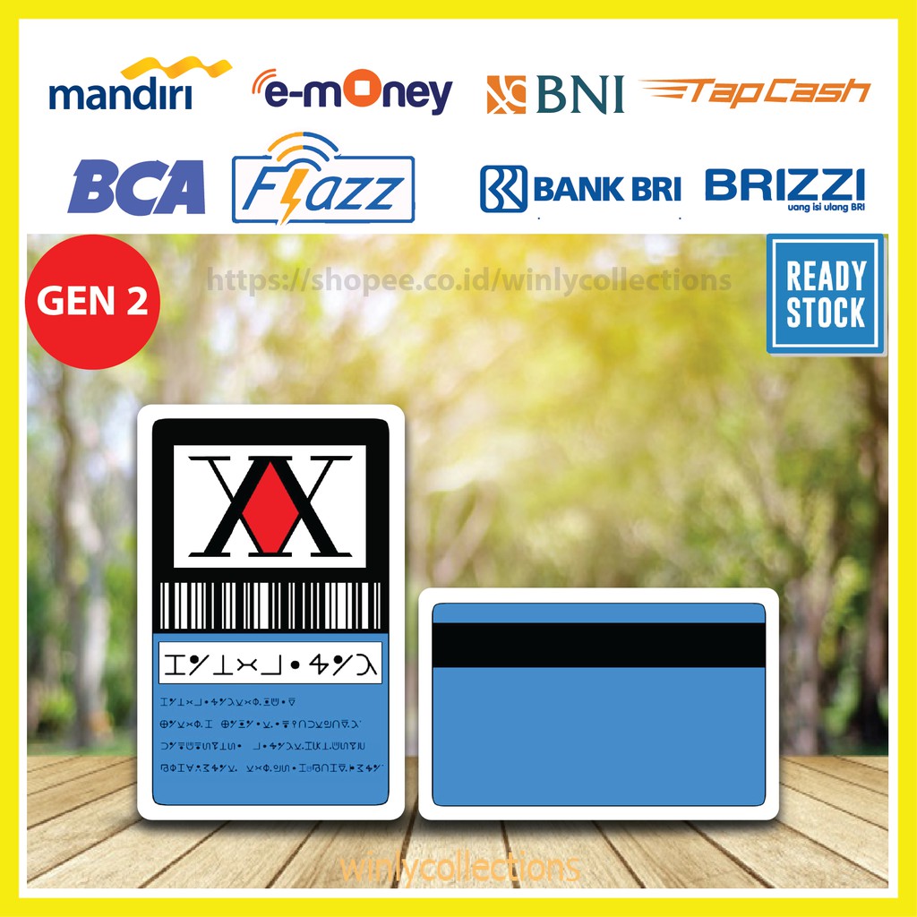 KARTU EMONEY ETOLL HUNTER X HUNTER CARD FLAZZ BCA GEN 2 MANDIRI TAPCASH BNI BRI BRIZZI - 2 SISI