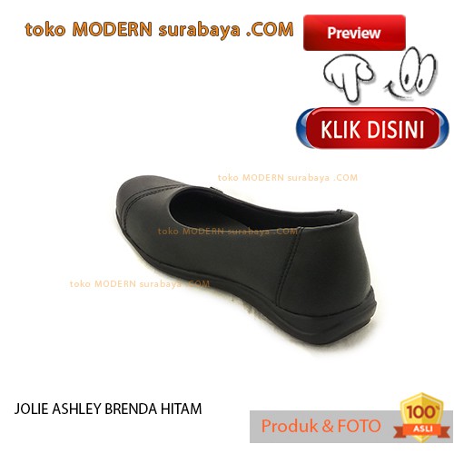 JOLIE ASHLEY BRENDA HITAM sepatu wanita casual  flat slip on