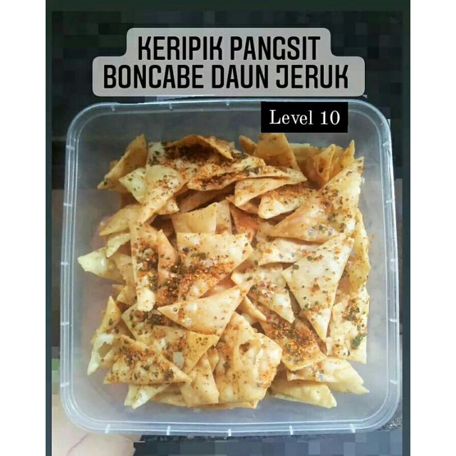 

keripik pangsit boncabe daun jeruk 230gr (box)