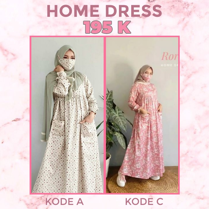 Roris Fasion Home Dress | Batch 1 | Gamis motif Kembang untuk remaja dan dewasa