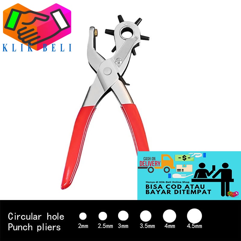 Tang Pembolong Sabuk Kulit Kertas Plastik Hole Puncher