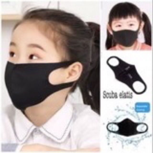 Masker anak scuba polos hitam