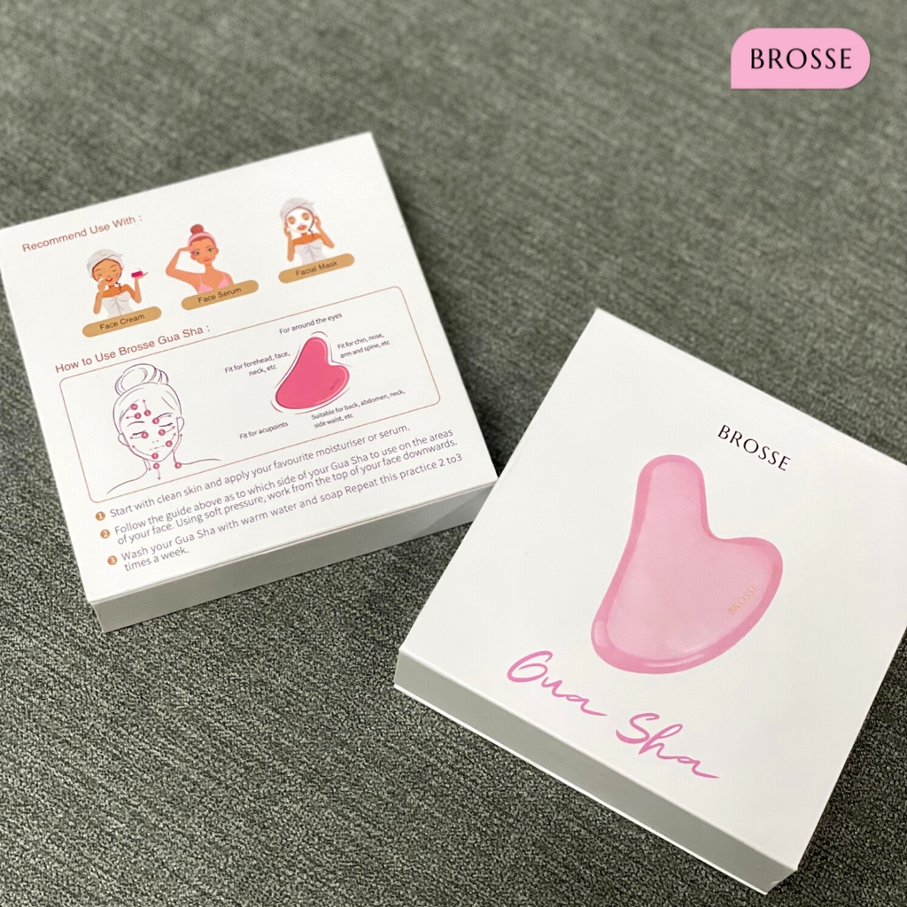 Brosse GuaSha 100% ORIGINAL Rose Quartz Stone
