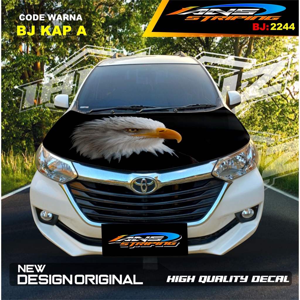 STIKER KAP MOBIL BRIO, AGYA, JAZZ, AVANZA, INOVA / DECAL STIKER CUP KAP MOBIL / STIKER KAP MESIN