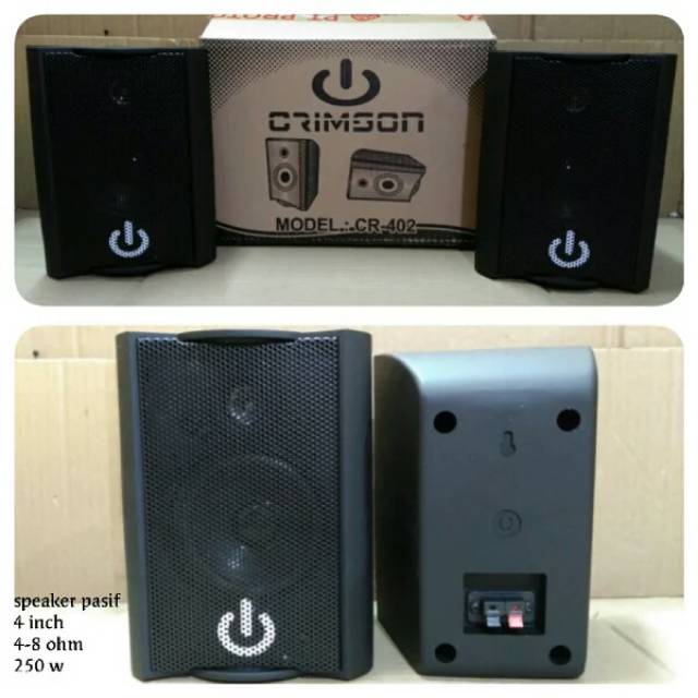 Speaker Pasif 4"inch Monitor Crimson CR-402 -- Sepasang/2buah Speaker
