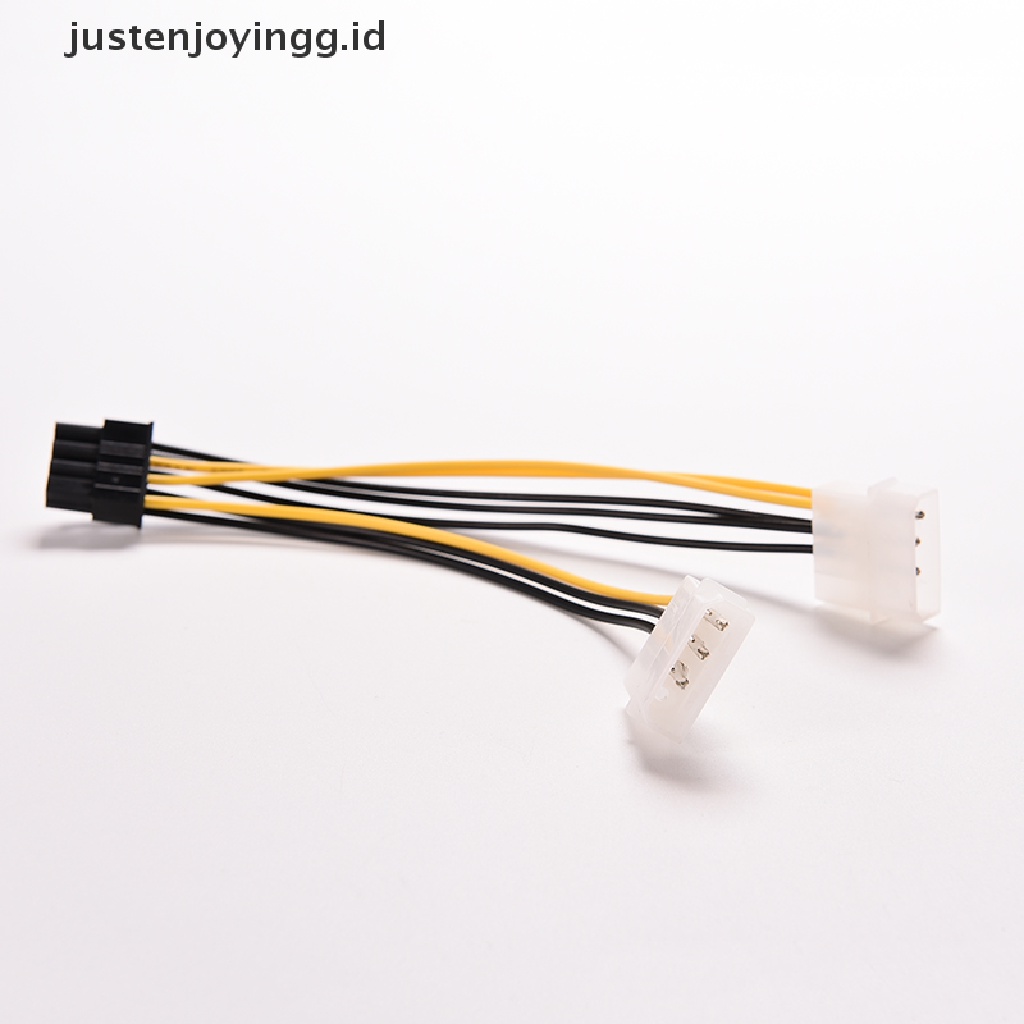 // justenjoyingg.id // 16cm/5&quot; 8 Pin PCI Express Male To Dual LP4 4Pin IDE Power Cable Adapter ~