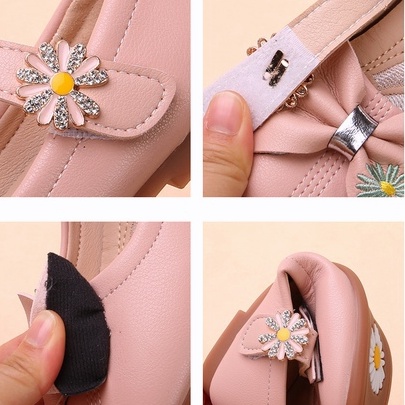 2023 NEW Kulit Sepatu Pesta Anak Mutiara Diamond Sepatu Kupu -kupu Anak Perempuan