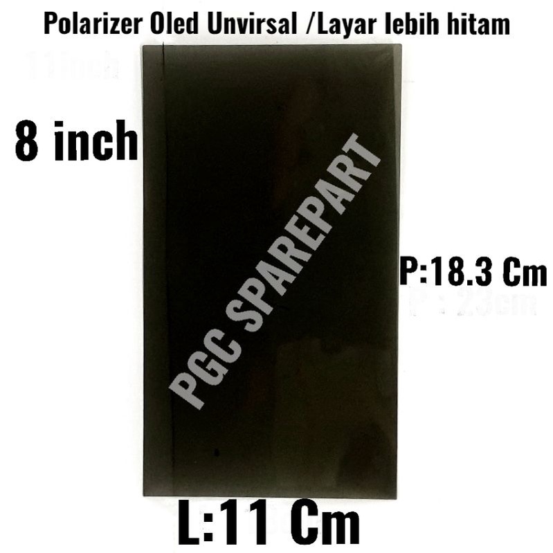 Universal Plastik Polarizer Oled Layar Lebih Hitam 8 Inch - Universal Oled LCD DVD Laptop Notebook P