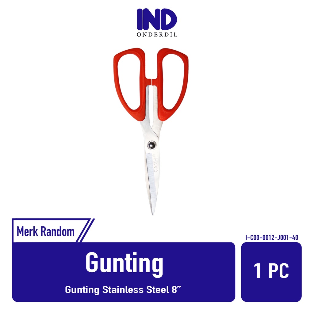 Gunting-Scissor 8 Inch Serbaguna Stainless Steel Kertas-Kain-Plastik