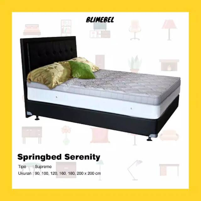 FULL SET KASUR MURAH SPRING BED SERENITY SUPRAME MATRAS MURAH MATRAS ELITE MATRAS SERENITY
