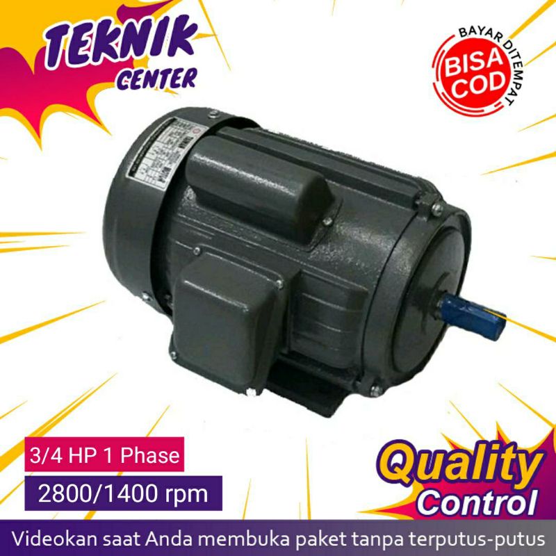 Mesin Dinamo Electro Elektro Motor Gulungan Jiayu 3/4 HP 1 Phase 1440 / 2800 rpm 2 / 4 Pole