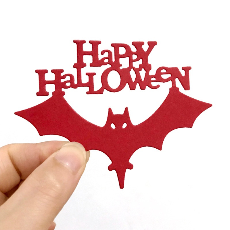 Zzz Cetakan Stensil Cutting Dies Motif Kelelawar Halloween Bahan Metal Untuk Scrapbook / Craft DIY