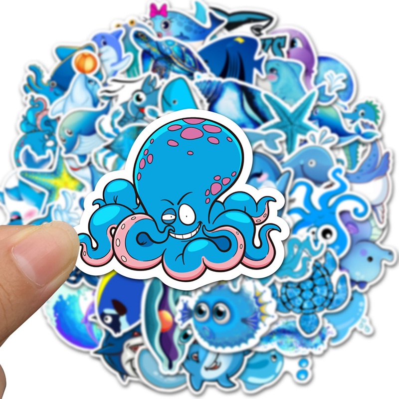 

Stiker Cartoon Blue sea isi 23 pcs