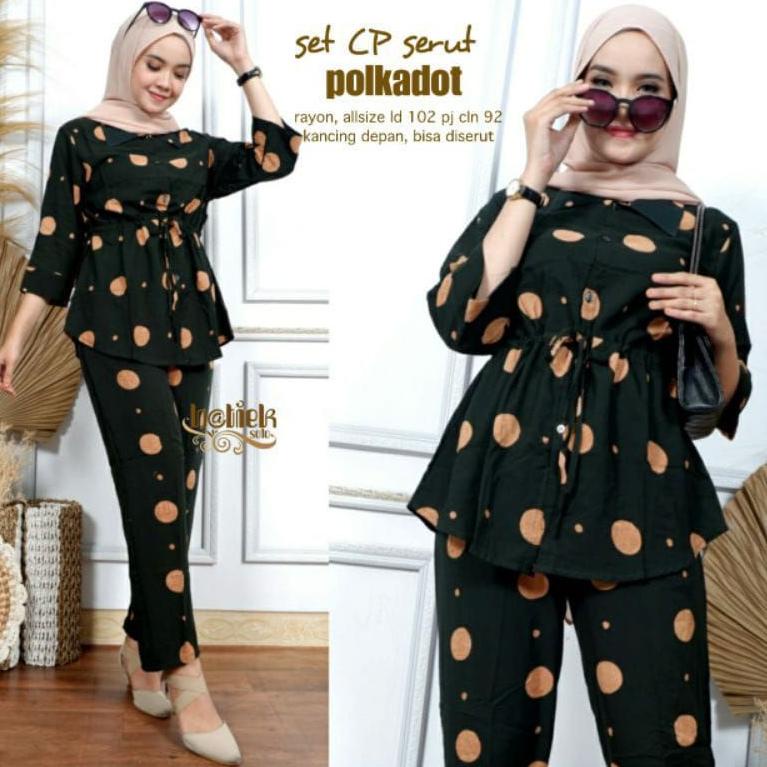 Setelan Tie Dye Lengan panjang //one set tiedye polkadot serut/kulod tie dye/kulod viral {Awn31au22ᶠ