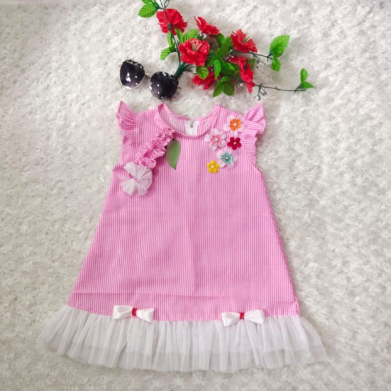 DRESS ANAK PEREMPUAN/ DRESS DIAMOND FREE BANDANA