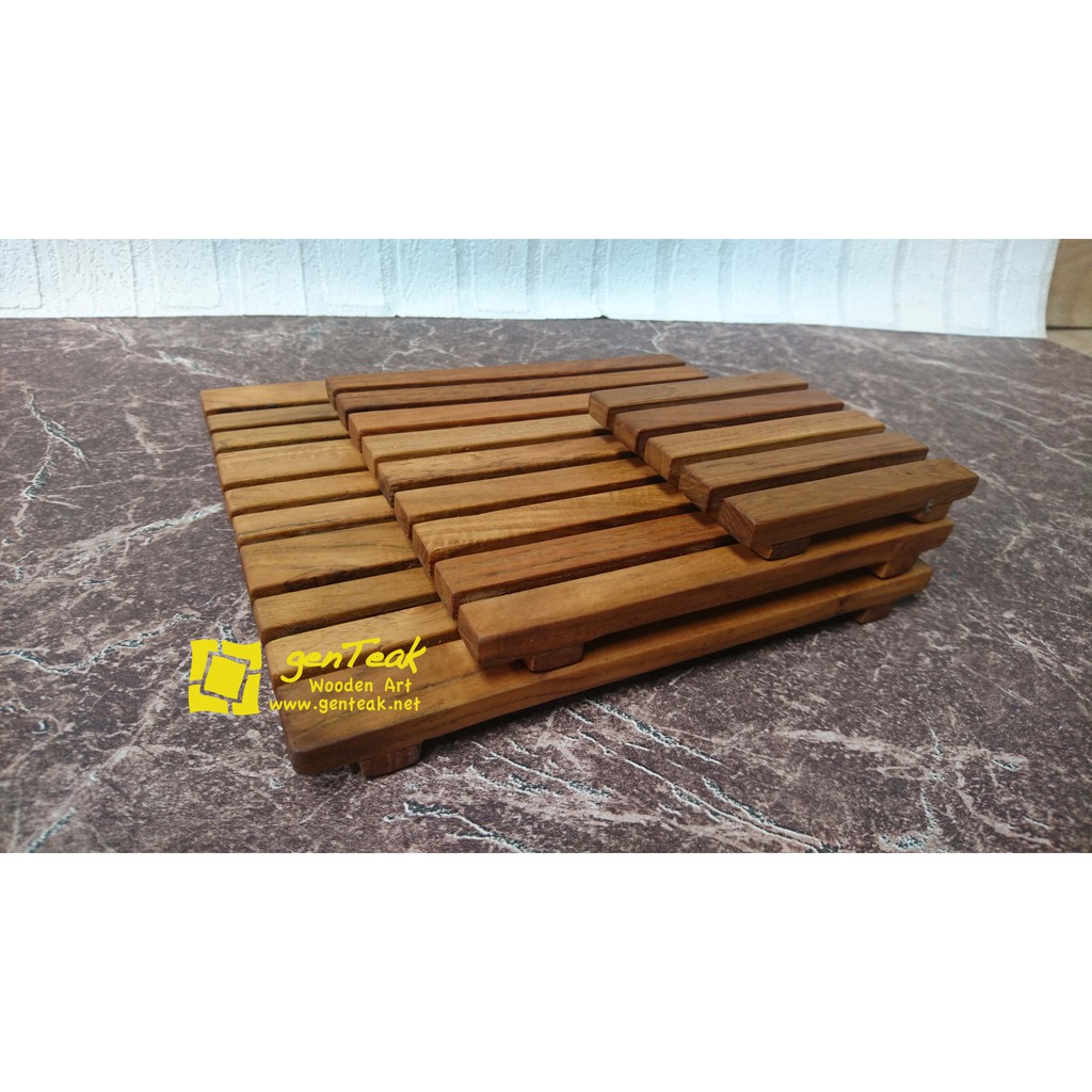 tatakan gelas kayu / alas gelas / tatakan gelas unik model slats SET