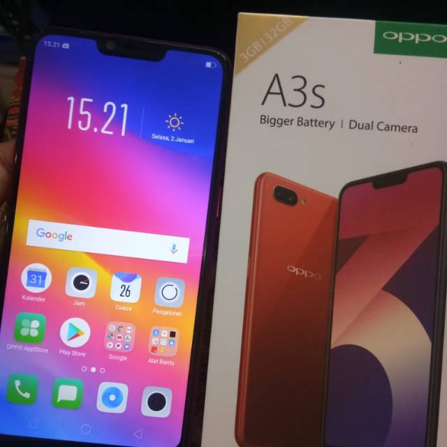 OPPO A3S (second) RAM 3GB baru dipakai 6hari