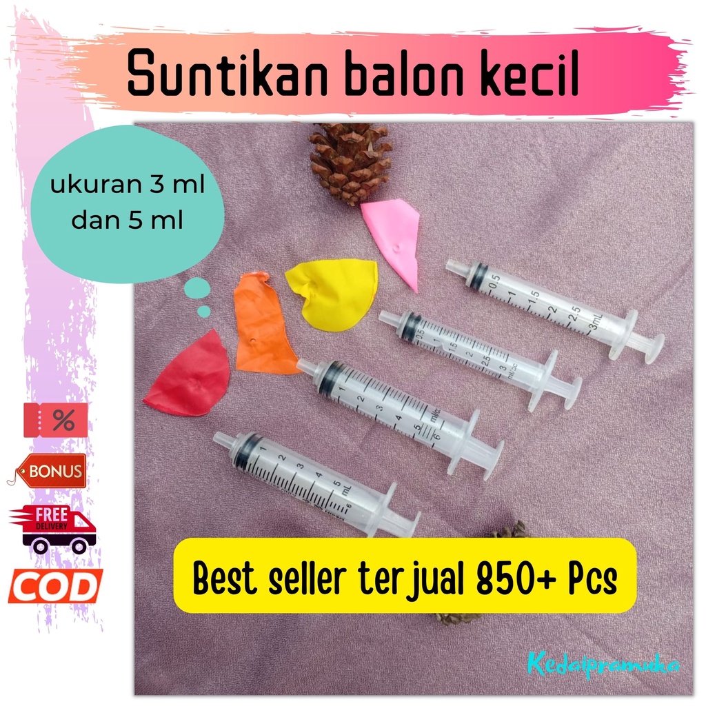SUNTIKAN BALON Kecil 3ML 10cm Mainan JADUL Anak 90an MURAH MERIAH