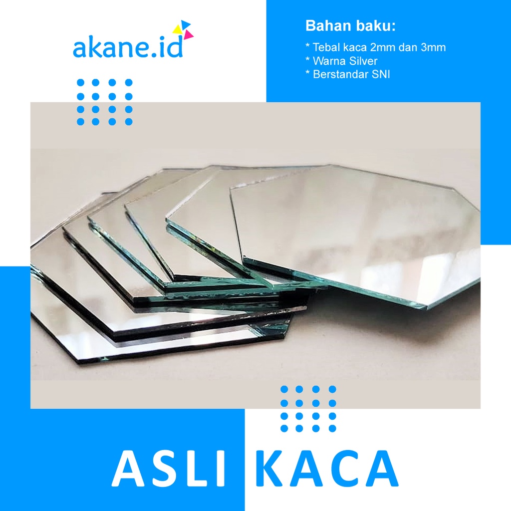 Kaca Cermin Dinding Tempel Hexagonal 16x14cm-1