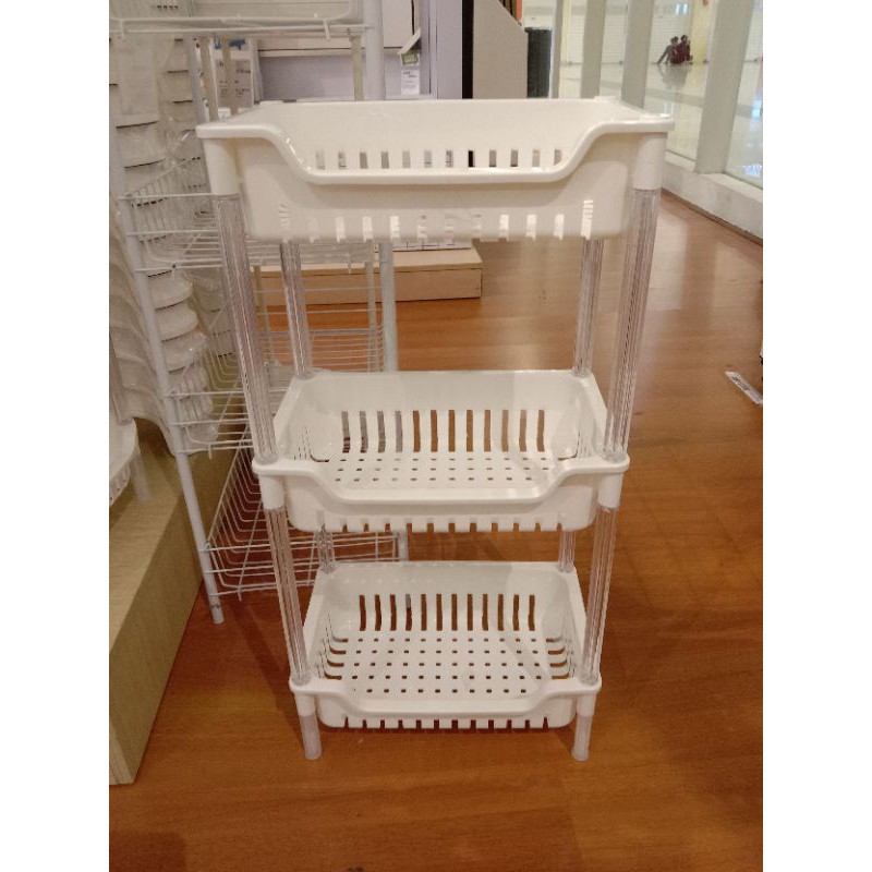 NZK_Rak Putih Plastik Serbaguna 3 Susun INFORMA||Rak Kamar Mandi Putih||Rak Dapur Putih