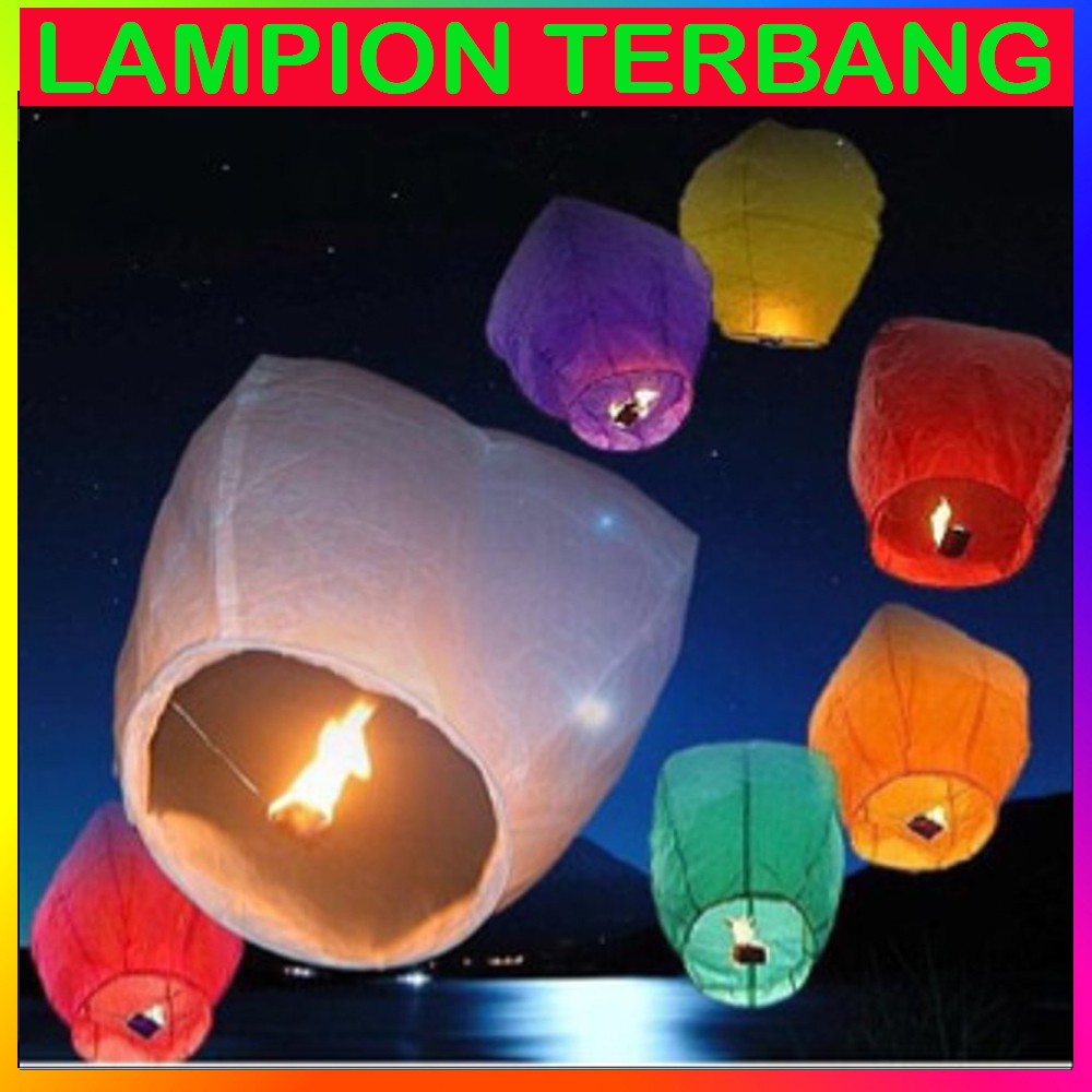 Lampion Terbang /Lentera Terbang / Flying Sky Lanterns Lentera Terbang Lampion Kertas (Warna Warni)