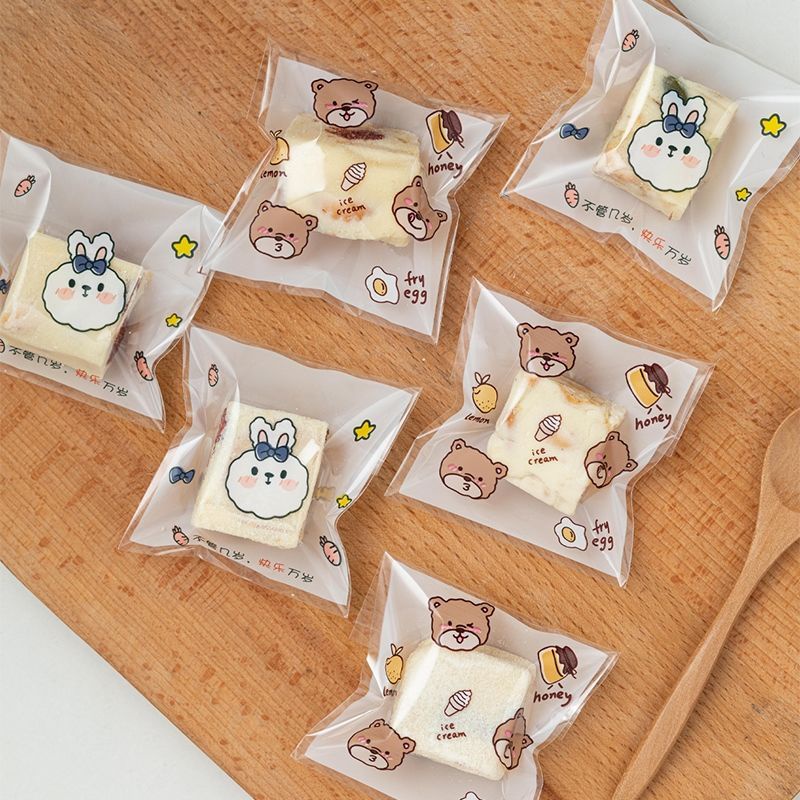 PLASTIK COOKIES 7x7 dan 7.5x7.5 OPP KAWAII CUTE KEMASAN LUCU IMUT STYLE KOREA.