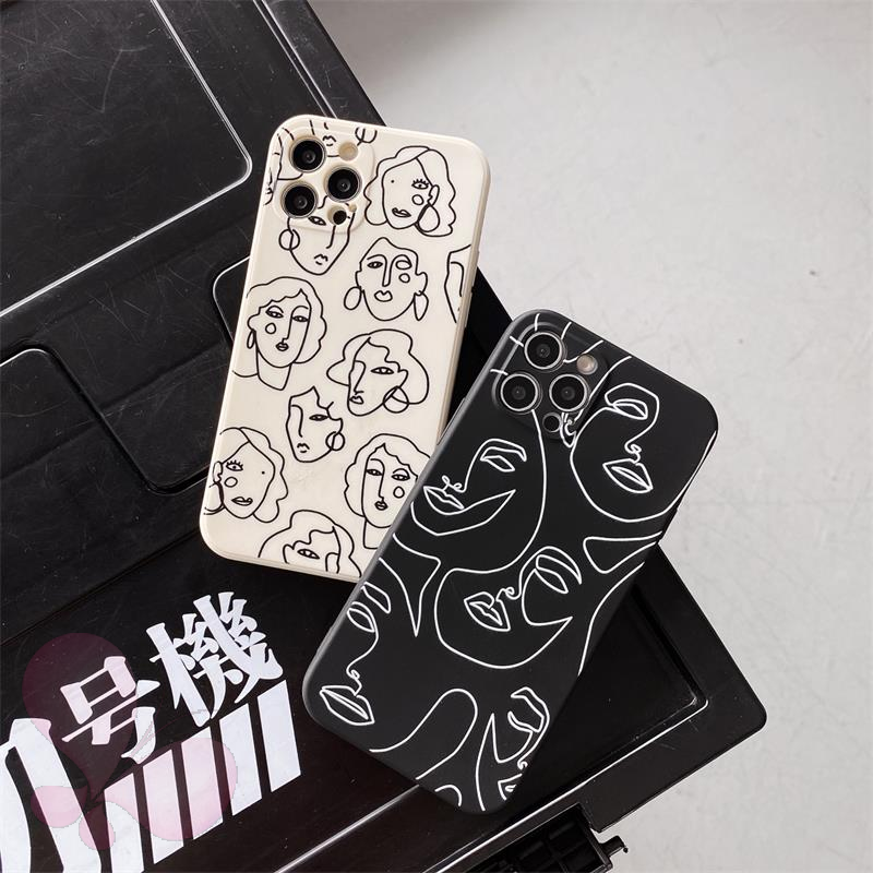 Casing Silikon Tpu Iphone 6 6s 7 8 Plus 7plus 8plus 11 12 X Xr Xs Max Se 2020 12 11 Pro Max Motif Wajah Manusia