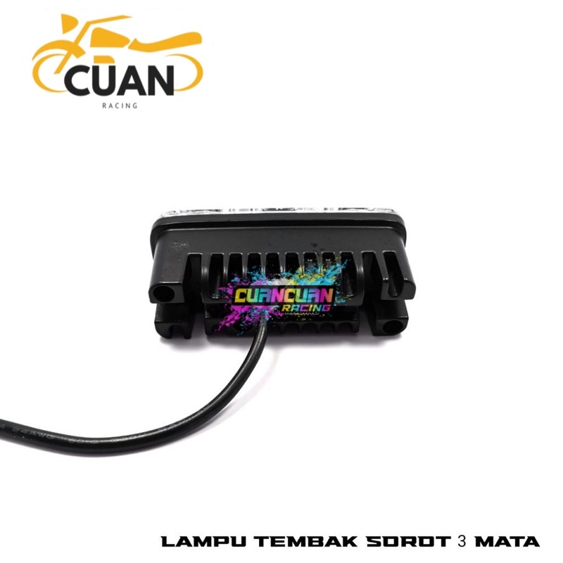 Lampu Tembak LED E03 Sorot Cree 3 Mata 9 Watt Motor Mobil E03R Kabut Worklight foglamp foglight