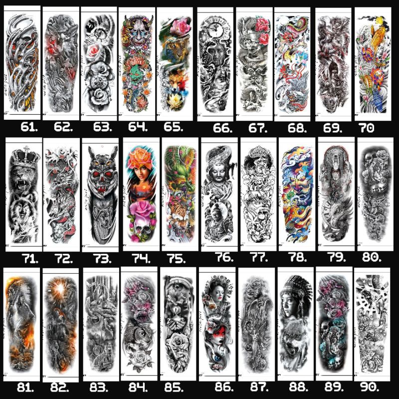 PAKET PEMBELIAN  Tatto temporary Tato temporer /TATTOO TEMPORER full tangan