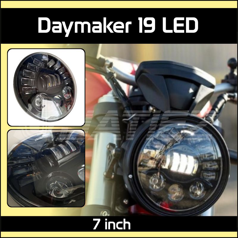 Lampu LED Daymaker 7 inch 19 LED High Low Beam Jeep JK Wrangler Jimmy Hummer Harley Davidson