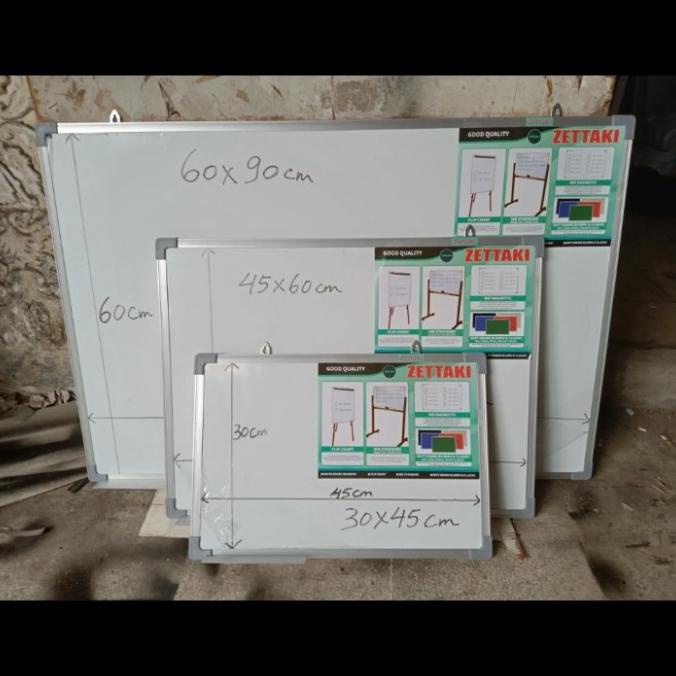 

Papan tulis magnet whiteboard gantung single face ZETTAKI 45x60cm