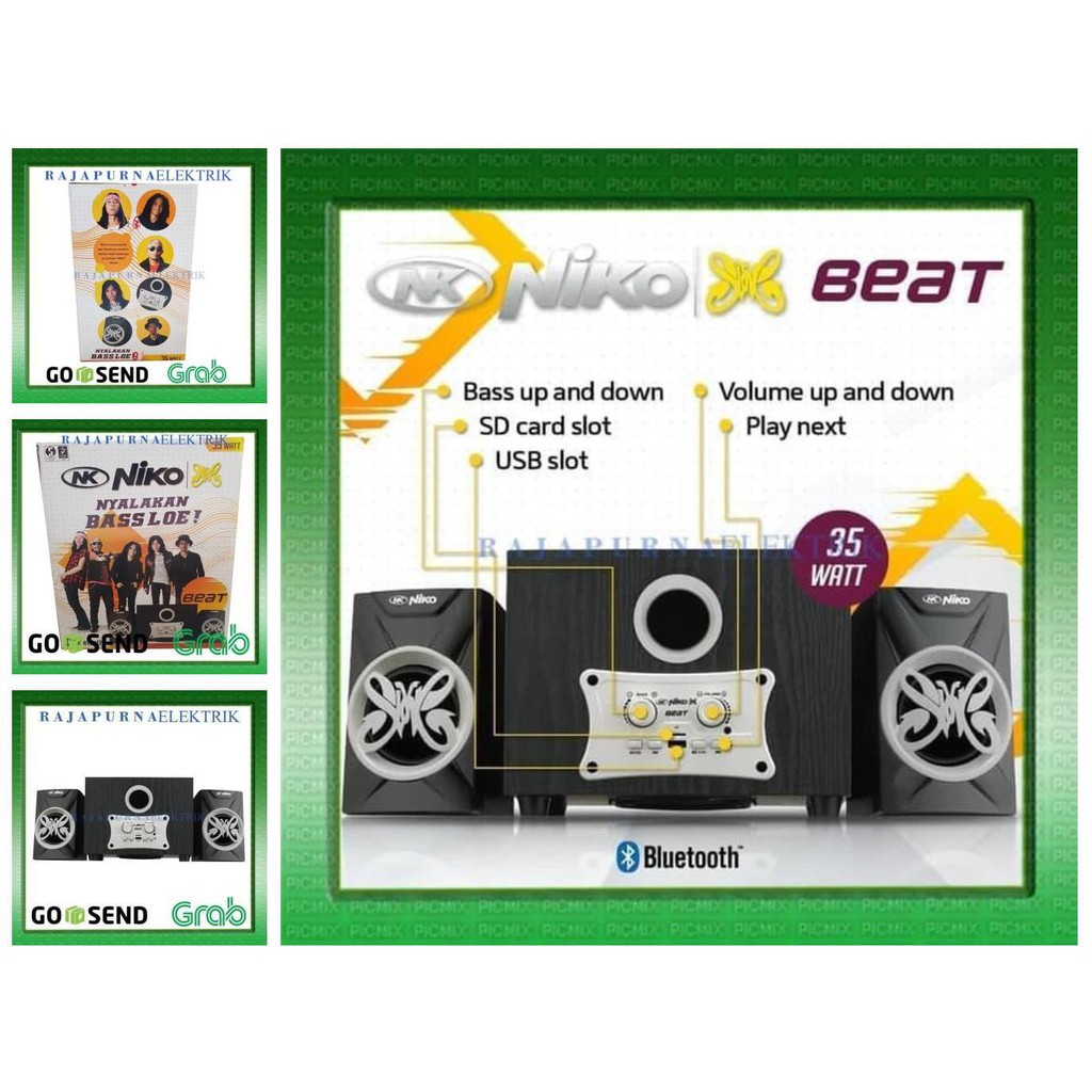speaker multimedia / speaker aktif niko beat slank bluetooth baru   hitam