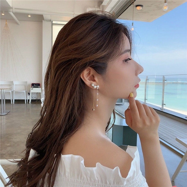 Anting Mutiara Berpohon Elegan ladies simple fashion Korea