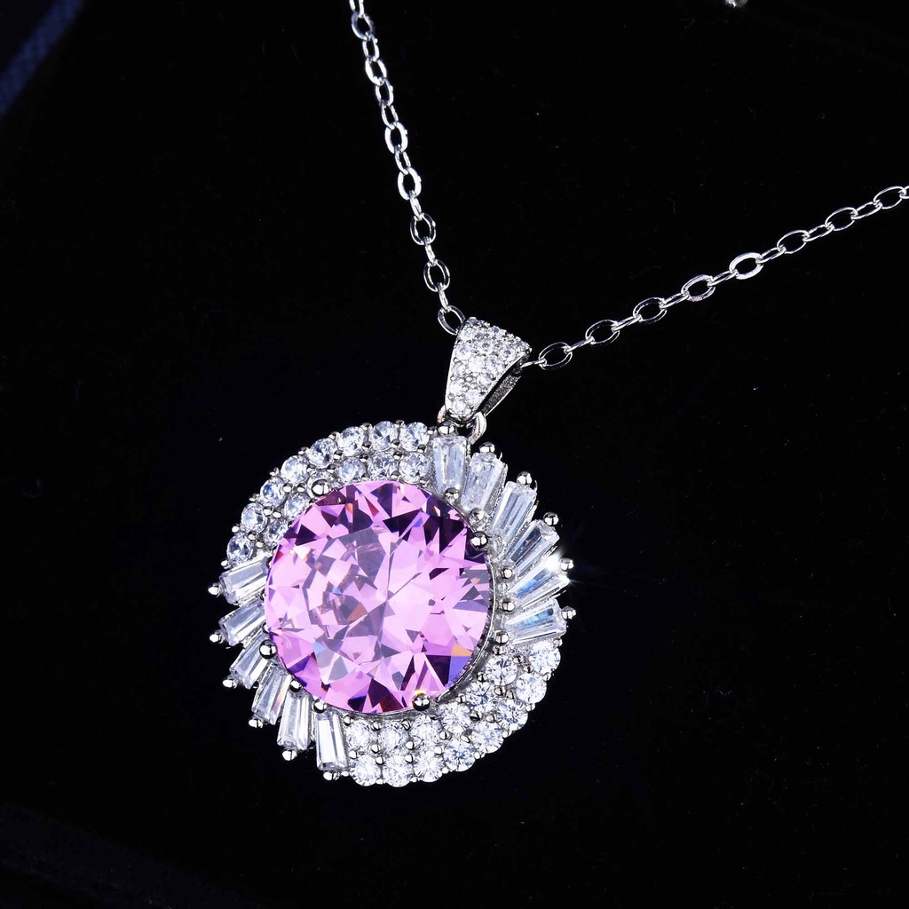 Luxurious and Personalized Design Pink Moissanite Necklace