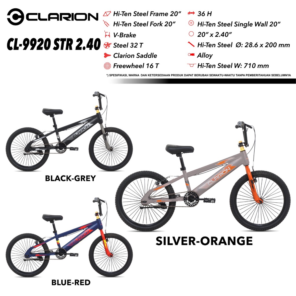 SEPEDA BMX 20" CLARION 9920 STR BAN 2.40