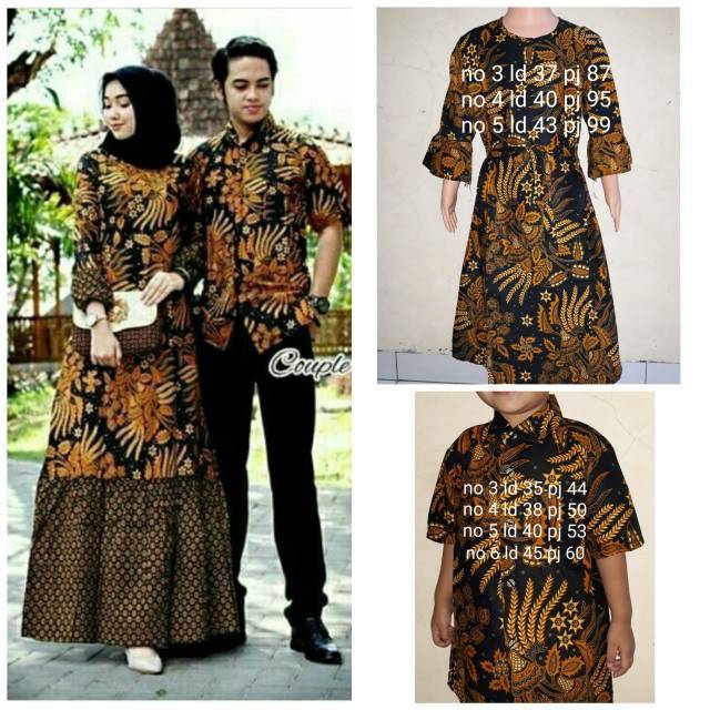 Couple gamis sogan ready couple dengan hem anak