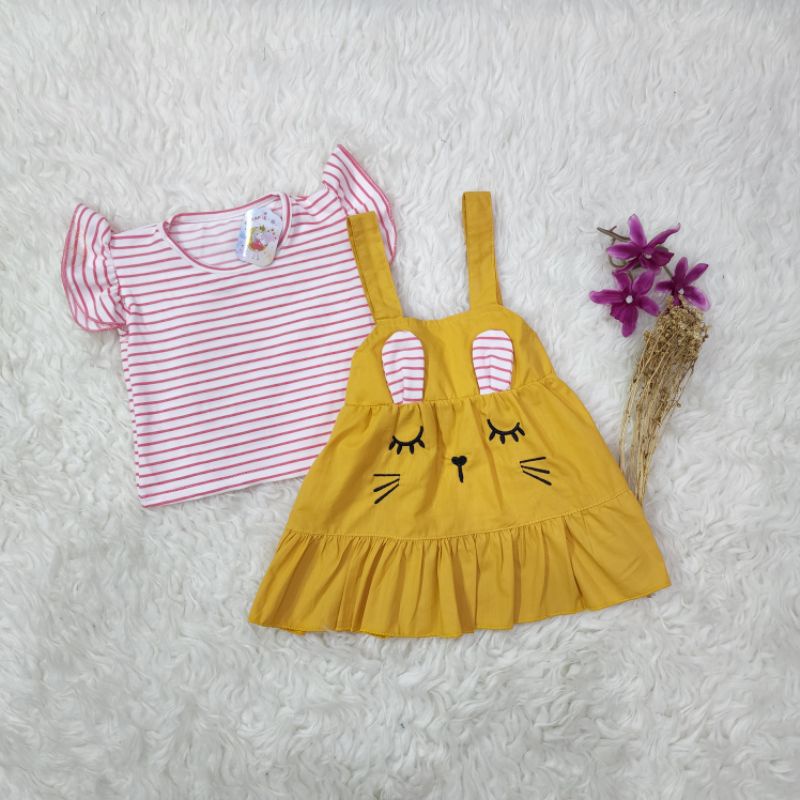 baju bayi perempuan set overall baby girl