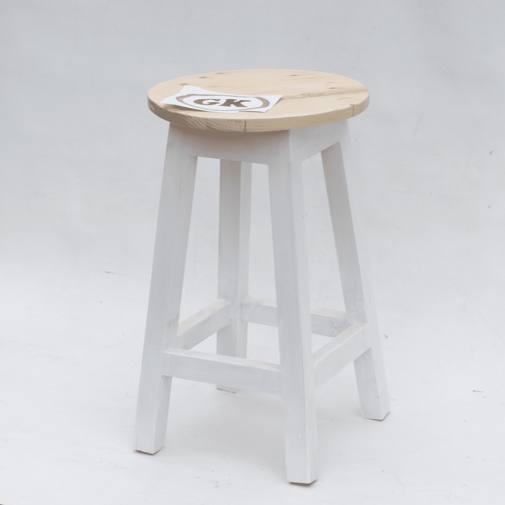 Kursi Kayu  Bangku  kayu  bulat Shopee  Indonesia