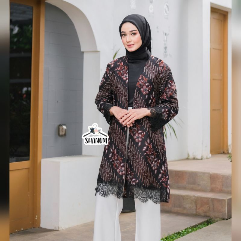 OUTER BATIK ANDIN/OUTER LACE MEWAH/ATASAN BATIK WANITA /OUTER BLACK SERIES