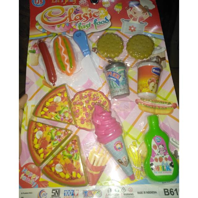 Mainan FastFood Pizza set